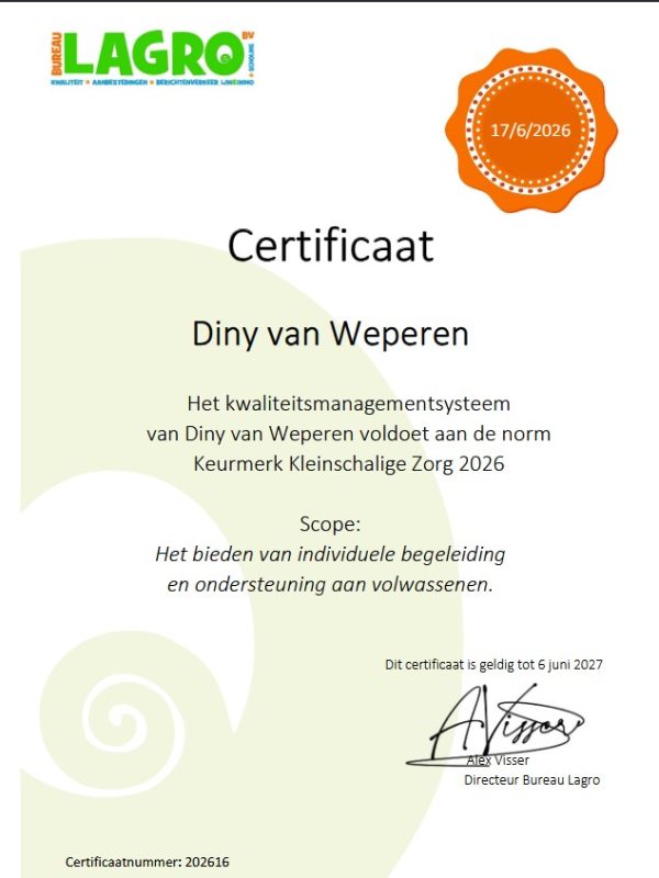 Certificaat LaGro 2026-2027